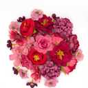 Artificial Flowers for Crafts, 24 Pcs Faux Flowers Heads Bulk, Silk Flowers Heads Fake Rose Daisy Peony Faux Flowers for Hair Decoration, Home Wedding, Wreath Making (Light Red)