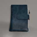 GOIACII Womens Wallets RFID Blocking Leather Trifold Clutch Wallet Credit Card Holder Ladies Purse 3 ID Windows Teal