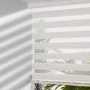MYshade Cordless Zebra Blinds with Free-Stop Function - Dual Layer Light Filtering & Privacy Sheer Shades for Day and Night - Easy Install Window Shades for Home, Living Room, 37" W x 64" H,Beige