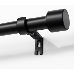 Joydeco Curtain Rods for Windows 32-120 Inch, 1 Inch Diameter Heavy Duty Adjustable Black Curtain Rods for Bedroom, Kitchen, Sliding Glass Door