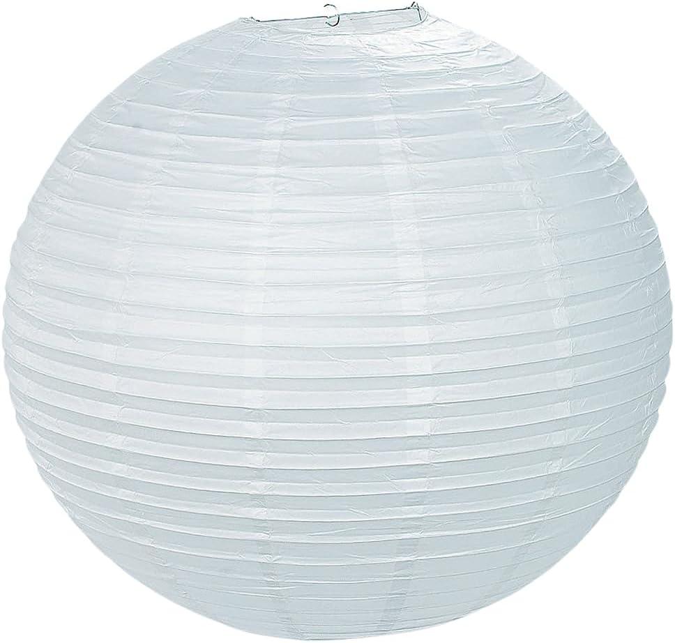 Fun Express Jumbo White Paper Lanterns 30 Inch Large Hanging Lantern for Bridal Shower Decorations Wedding Decorations for Reception Ceiling Decor - Chinese Paper Lantern for Garden Party Decorations
