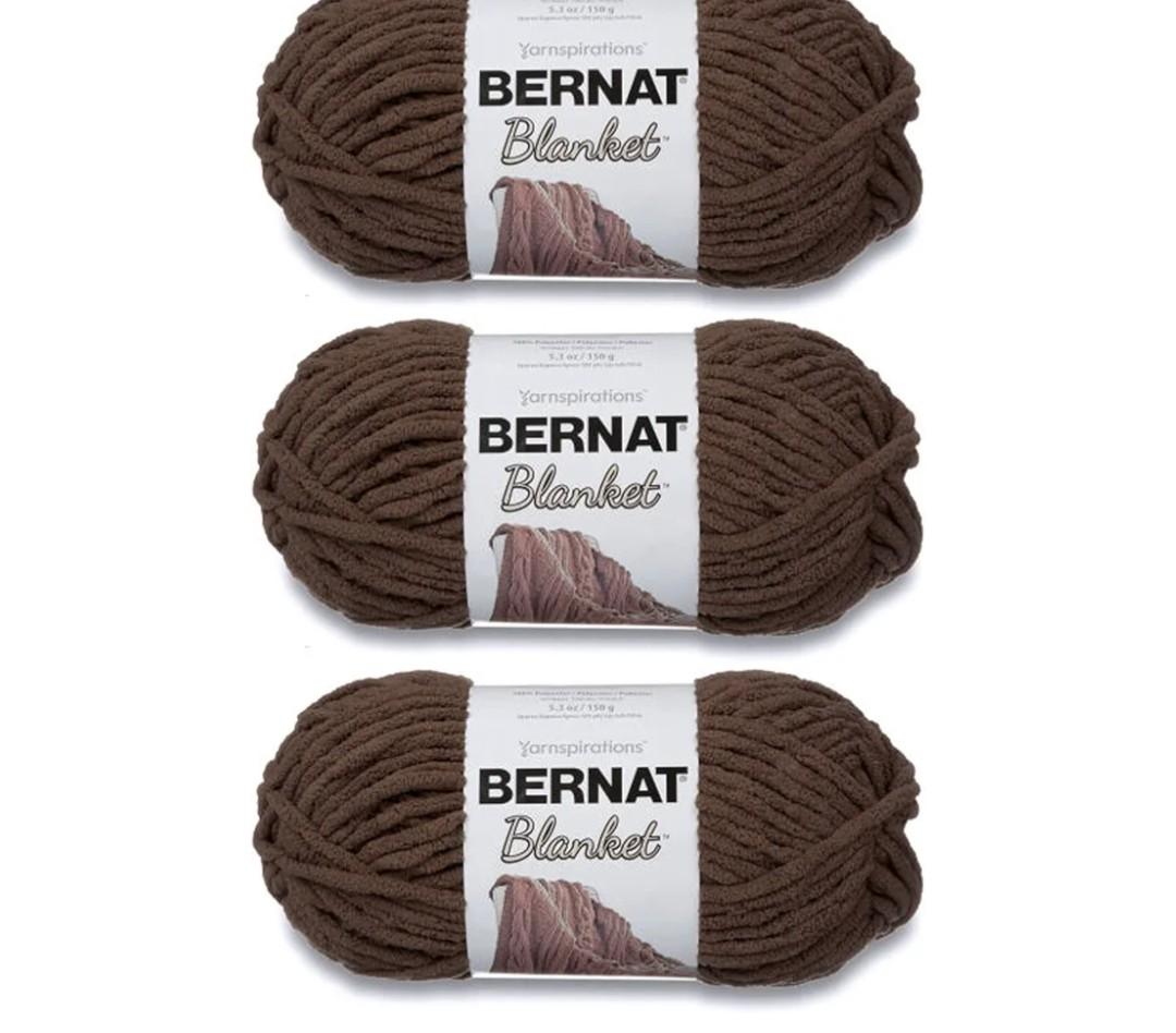 Bernat Blanket Taupe Yarn - 3 Pack of 150g/5.3oz - Polyester - 6 Super Bulky - 108 Yards - Knitting/Crochet