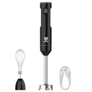 Cordless Hand Blender, UTALENT Variable Speed Immersion Blender handheld Rechargeable, with USB-C Charging Cable, Egg Whisk, for Smoothies, Milkshakes, Hummus and Soups – Black