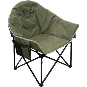 Oversized Camping Chair, Portable Folding Moon Chair with Side Pocket, Heavy Duty Outdoor Camping Chair for Adults, 400lbs Support (Green), 37 inches x 23 inches x 22 inches