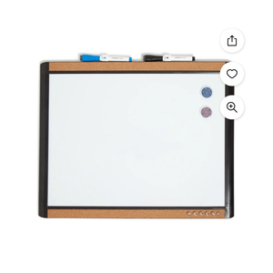U Brands Magnetic Dry Erase Board, 20"x16", Silver Aluminum Frame, includes Marker and Magnet 2 Pcs