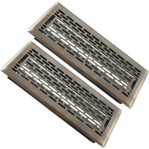 4x12 Inch Floor Vents 2 Pack Adjustable Airflow Floor Register Walkable Heavy Duty Steel Floor Vent Register with Boston Design - Antique Brass Floor Vent Grates for Mobile Home (2PCS Antique Brass)