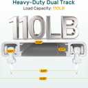 Double Ceiling Curtain Track 6ft, Heavy Duty Track System, White