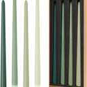 Taper Candles 12'' Tall Green Ombre Colored Candlesticks Set of 4 | Unscented 3/4 inch Diameter Candle Sticks| Candle for Mantle Home Decor Kitchen Wedding Decorations Centerpiece