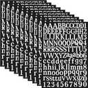 1210 Pieces10 Sheets Letter Stickers Self-Adhesive Vinyl Letter Alphabet Number Stickers Decals for Signs, Door, Car, Busine, Address Number (White)