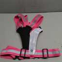 Zacro LED Reflective Vest Running Gear, 5 Lights Colors High Visibility Reflective Running Gear Rechargeable Light Up Running Vest for Walking Running Cycling, Adjustable for Men Women Kids (Pink)