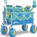 Sekey Heavy Duty Beach Wagon with 9" Big Sand-Proof Wheels – 600lb Capacity, 200L Oversized Foldable Cart | Adjustable Handle & All-Terrain Tires for Sand, Camping, Groceries
