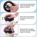 2 x Tnvee 40 Oz Tumbler Flip Straw Lid for Stanley Tumbler- Silicone Cup Lid Replacement with Dustproof Cover Leak Proof for 40 OZ Stanley Cup Accessories (Black)