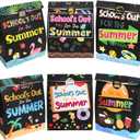 Fancy Land End of Year Party Bags 18PCS School's Out Paper Treat Bags with Stickers Summer Classroom Decoration Party Supplies