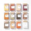 APT 1101 Glass Storage Jars with Bamboo Lid, glass canisters with airtight lids, Clear jars with lids for Spice, Cookie, Candy, Tea, Coffee Bean and Rice (White, Spice Jar Set (4 oz, set of 12))