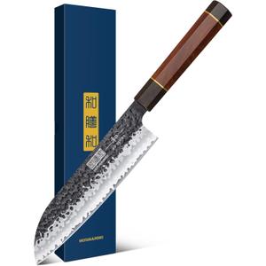 HOSHANHO Chef's Santoku Knife 7 Inch, Professional Japanese High Carbon Steel Chef Knife, Ultra Sharp Kitchen Knife with Octagonal Rosewood Handle