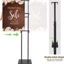Black Pedestal Poster Sign Stand for Display, Adjustable Height Up to 80 Inches, Heavy Duty Banner Double Sided Sign Holder for Board & Foam