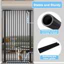 51.18" Extra Tall Cat Gate for Doorway,29.5"- 48.4" Wide Auto Close Tall Pet Gate No Drilling Pressure Mounted for Hallway Kitchen,Black