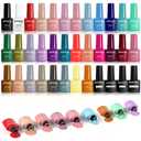 JODSONE 36 PCS Gel Nail Polish Set-32 Colors Gel Nail Polish Set Same Color Same Bottle No Wipe Base Top Matte Glitter Coat Professional Choice Salon Gifts