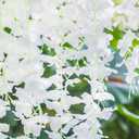GPARK (36 Branches 12 Pack /45 inch /3.7ft Wisteria Hanging Artificial Flowers Fake Bushy Silk Vine Garland String for Wedding Party Garden Greenery Home Wall Deco White