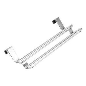 Double Layer Towel Rack Stainless Steel Hangers Wall Storage Cabinet Hanger Wall Mounted Towel Holder Cupboard Towel Holder Wall Mounted Clothes Rack Door Towel Shelf No Punching