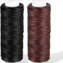 32.8 Yards Waxed Thread, 0.8 mm Leather Thread for Hand Sewing, 2 Colors Heavy Duty Upholstery Threads Thick Sewing Threads Waxed String for Bookbinding, DIY Crafts, Shoes Repair