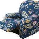 FUANGUI Recliner Chair Cover 4-Pieces Lazyboy Cover for Recliner Chair with Storage Pockets Furniture Protector for Living Room, Jacquard Sofa Slipcover for Kids, Pets, Dog and Cat