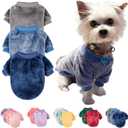 FabriCastle Dog Sweater, 3-Pack Dog & Cat Clothes, Ultra Soft and Warm Pet Jackets XXS XS for Small Dogs Boy & Cats, Winter Pet Apparel Costumes, Puppy Outfits (Grey,Blue,Dark Blue, XX-Small)