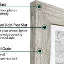 Grey Wooden 11x14 Picture Frame Set of 2 - Display Photos 8x10 with Mat or 11x14 Without Mat, Wall Mounting Frames
