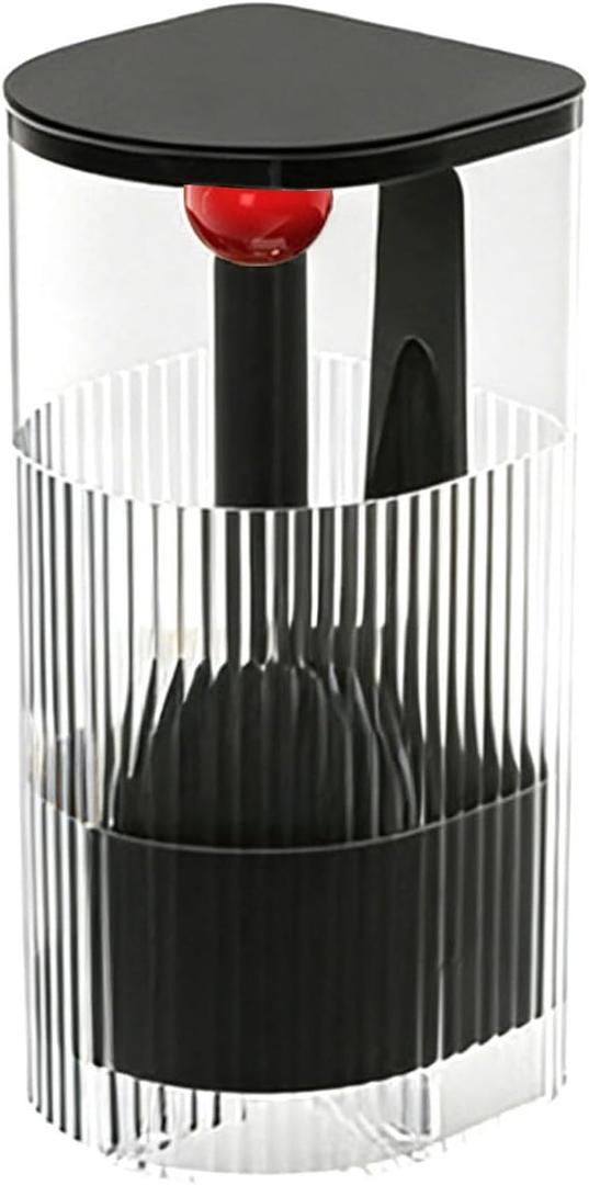 Makeup Brush Holder Organizer, 360 Rotating Makeup Brush Holder, Dustproof Waterproof Material & with 3 Compartments for Organized Storage, Dressing Tables Clear Storage Skincare Cosmetic (White)