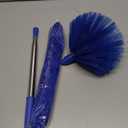 Cobweb Duster with Extension Pole, Washable Cleaning Duster Kit with 2 Duster Heads, Cobweb Duster, Corner Brush, Aluminum Telescoping Pole for Ceiling Fan (Blue)
