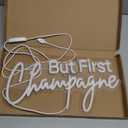 But First Champagne Neon Light Sign Wedding Birthday Kitchen Bar LED Art Wall Light up Decorations Champagne Gifts for Friends Family,5V USB Powered, Dimmable Switch