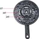 THALOUS Bicycle Crankset 6 7 8 Speed 42/34/24T Universal Square Crank Set 170MM Crank Arm for Mountain Bike