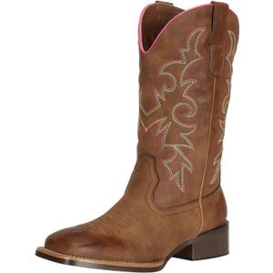 J's.o.l.e Fashion Cowboy Boots For Women Square Toe Wide Mid Calf Western Cowgirl Boots (7)