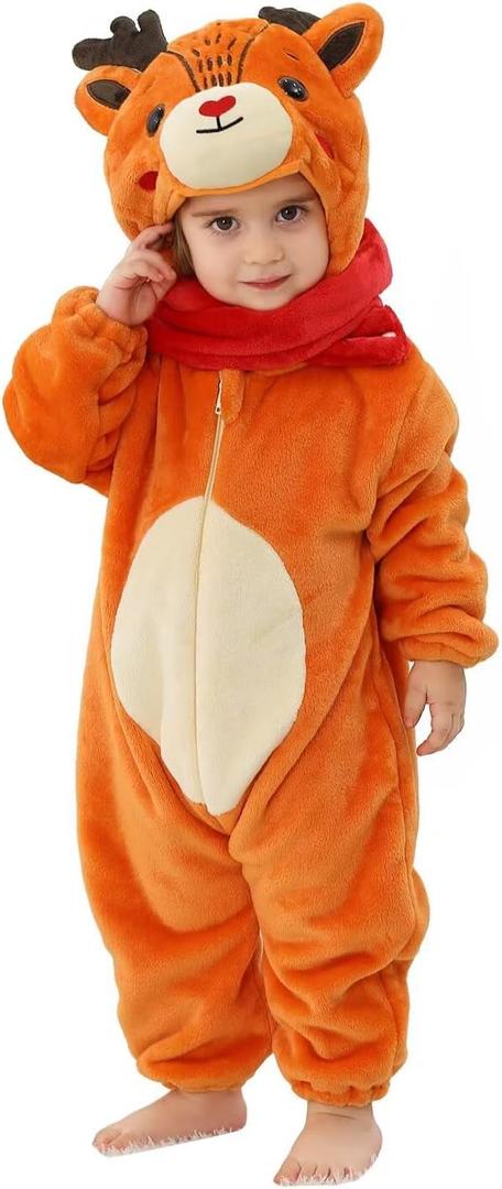 Baby Animal Costumes Toddler Halloween Dress Up Outfit (12-18 Months/Height 29"-31", Reindeer)