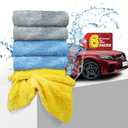 Microfiber Towel for Car Cleaning,Cleaning Supplies Upgraded 450gsm Ultra-Thick,Washcloths Detailing,Exterior Interior Microfiber Rags 16in x 16in(6-Pack)