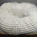 Bedsure Donut Medium Dog Bed - Washable Faux Fur with Corduroy Fleece & Anti Slip Bottom, Round Pet Bed with Removable Cover, Cream, 30x30x8 inches