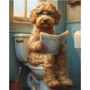 Reivworl Dog Paint by Numbers Kit for Adults, Dog Paint by Number for Beginners, Adult Paint by Number Kits for Gifts and Home Wall Decor 16x20 Inch (Without Frame)