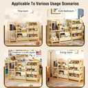 Kids Bookshelf and Toy Storage Organizer with 3-Tier Book Display and Shelves, Kids Toy Organizers and Storage with Bins, Book Shelf for Kids Rooms, Playroom Decor for Toddler Bedroom Nursery