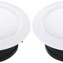 PATIKIL 8 Inch Round Air Vent, 2 Pack Adjustable Ceiling Diffuser Grill Cover ABS Louver Soffit Vent for Bathroom Kitchen Living Room, White