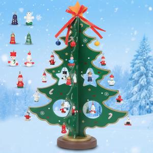ZEEYUAN 2025 Christmas Tree Vacation Advent Calendar Decoration, 24 Days Xmas Tree Countdown Calendars Home Tabletop Decor, 2025 Christmas Advent Countdown Calendar Xmas Gifts for Kids Girls Boys