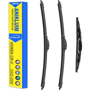 ANIKLUIM Windshield Wipers for 2006 2005 2004 2003 2002 Honda CR-V,21 Inch+20 Inch+10 Inch Front and Rear Wiper Blades,Easy to Install (Pack of 3)