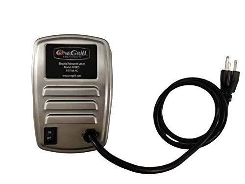 OneGrill 4PM05 Stainless Steel Grill Rotisserie Motor - Electric 13 Watt 110/120 Volt - 72 in./lbs Stall Torque - 5/16 Inch Square Drive - 3 Inch Bracket Fitment