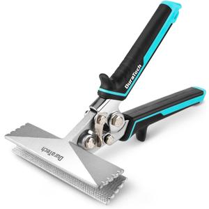 DURATECH 6 Inch Sheet Metal Bender, Hand Seamers Sheet Metal Tools with Ergonomic TPR Handle, Straight Jaw Metal Bending Pliers for Bending, Seaming and Flattening Metal
