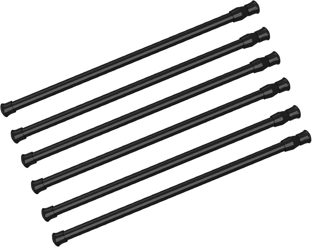 6 Pack Spring Tension Curtain Rod Adjustable Length for Kitchen, Bathroom, Cupboard, Wardrobe, Window, Bookshelf DIY Projects