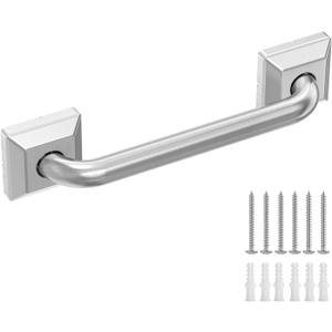 9 Inch Bathroom Grab Bar, Anti Slip Square Shower Bars Safety, 304 Stainless Steel Shower Handles,Hand Rails for for Children, Senior, Elderly, Handicap