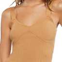 Forever 21 Women's Ribbed Sweater-Knit Top (Large, Brown)
