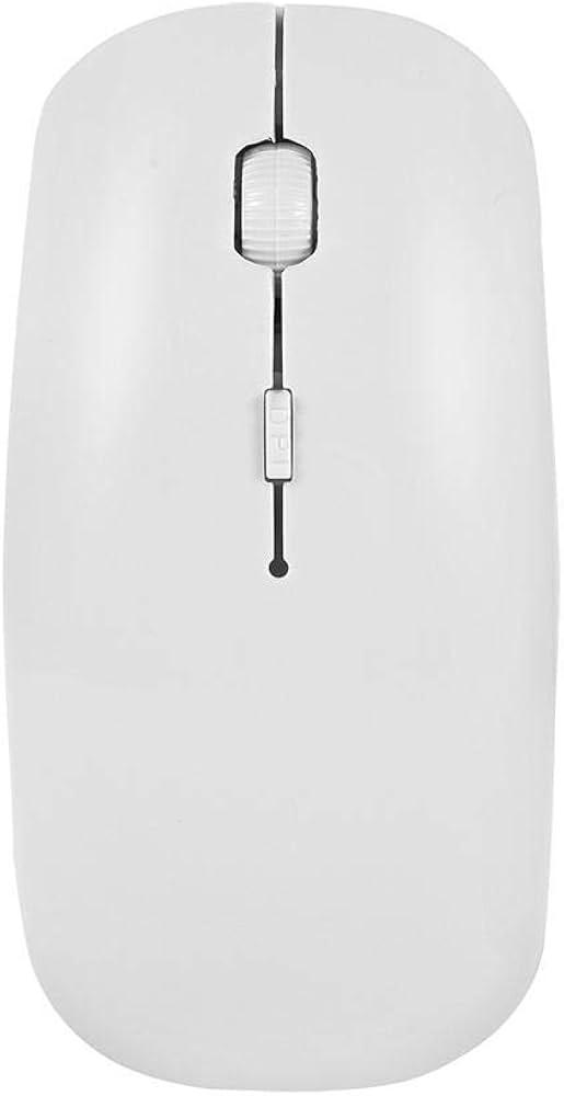 Wireless Mouse for MacBook Air Mac Pro Laptop Computer iPad, Rechargeable Silent Light-Up Slim Mouse Optical Dual Mode BT5.2 & USB-A/USB-C for Students, Kids, Girls, Boys - White