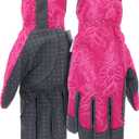 MUD Everyday Women's Synthetic Leather Palm with Silicone Dotted Grip Garden Gloves (Medium/Large, Purple)