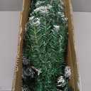Hatisan Artificial Christmas Trees with 600 Branch Tips, 150pcs Led Lights, Snowflakes Decorations and Tree Stand, Christmas Decorations for Holiday Party Indoor Outdoor(Snowflakes, 6ft)