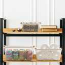 Noamus 3 Pack Metal Mesh Baskets with Wood Handle, Iron Storage Organizer Basket, Cream White Wire Countertop Baskets for Organizing, Cabinet Pantry Closet Bedroom Kitchen (3 Size)
